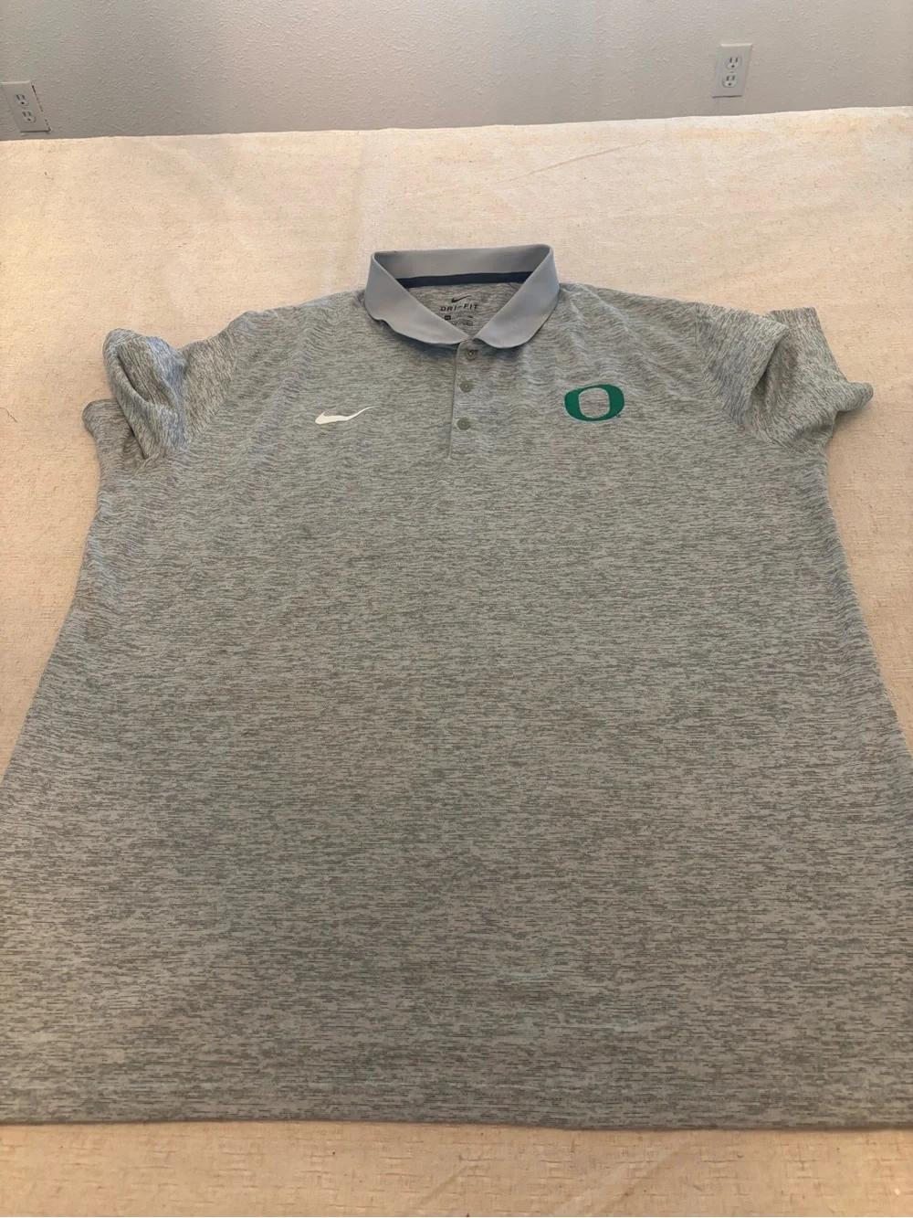 Nike Dri-Fit Oregon O Logo Men's Grey Polo Shirt